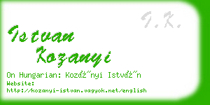 istvan kozanyi business card